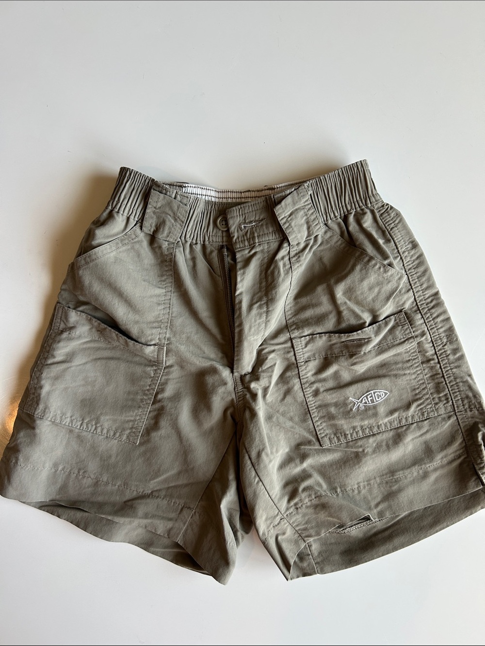 AFTCO Olive Green Kids Cargo Shorts